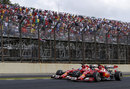 Fernando Alonso and Kimi Raikkonen battle for position