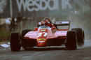 Gilles Villeneuve glides through the spray