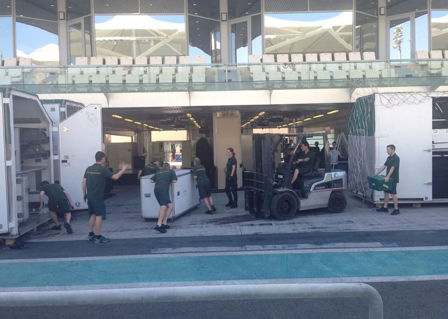 Caterham readies the garage after its return to the grid