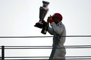 Lewis Hamilton celebrates his GP2 championship