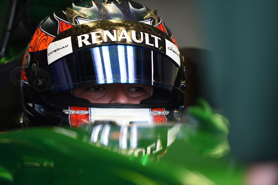 Will Stevens sits in the cockpit during his Caterham test