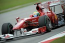 Felipe Massa pushes during qualifying
