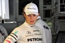 Nico Rosberg monitors proceedings during qualifying