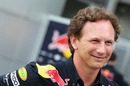 A happy Christian Horner during qualifying 