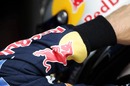 Red Bull's Sebastian Vettel in the pits