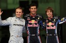 Nico Rosberg, Mark Webber and Sebastian Vettel