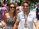 Jenson Button and girlfriend Jessica Michibata on race day