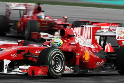 Felipe Massa leads Fernando Alonso