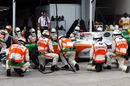 Force India's Adrian Sutil pits