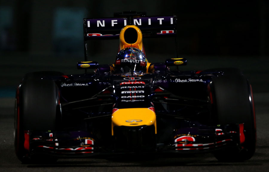 Sebastian Vettel on track in the Red Bull