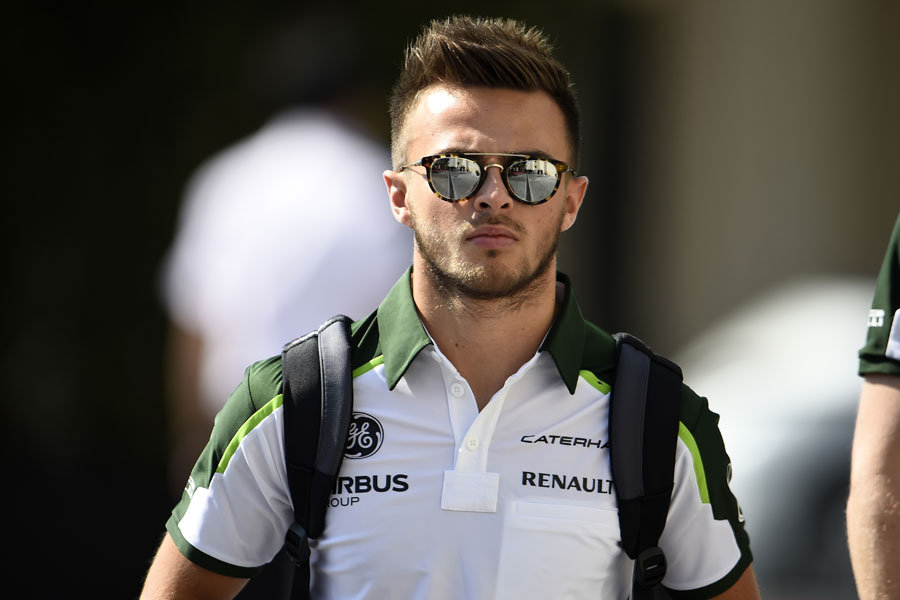 Will Stevens arrives at the paddock ahead of his F1 debut