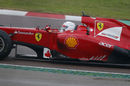 Sebastian Vettel behind the wheel of the Ferrari F2012