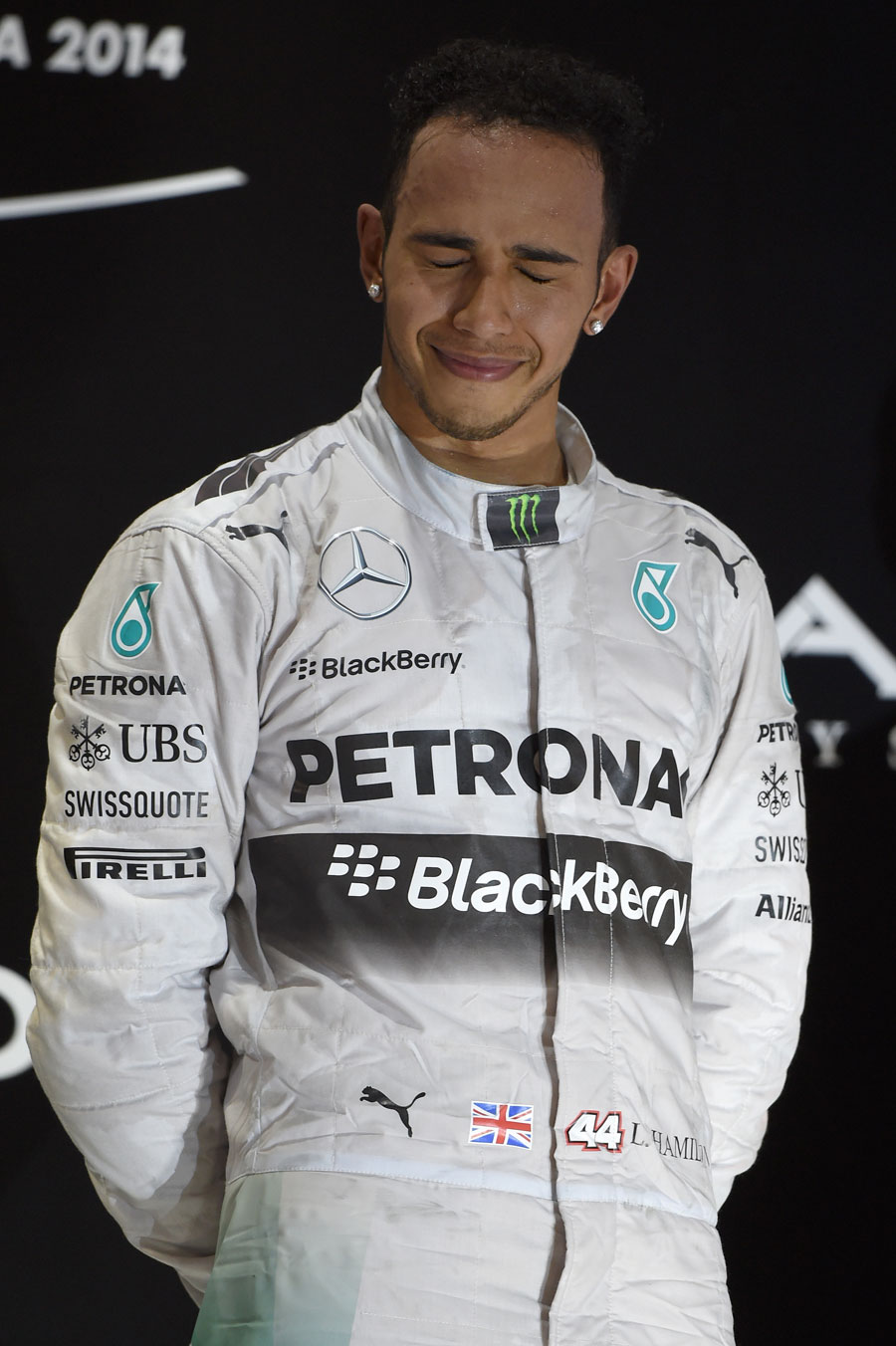 Lewis Hamilton lets the emotions pour out after winning his second championship