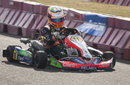 Sergio Perez gets behind the wheel of a go-kart in his native Mexico