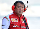 Ferrari tyre expert Hirohide Hamashima in the pit lane