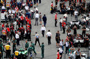 Bernie Ecclestone makes his way down the grid