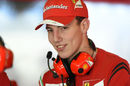 Raffaele Marciello looks on in the Ferrari garage