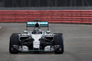 The new Mercedes W06 on track for the first time