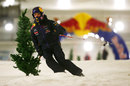 Daniil Kvyat tackles an indoor ski slope during a Red Bull media event