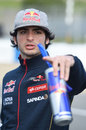 Toro Rosso rookie Carlos Sainz Jr walks the Jerez track the day before the first test of 2015
