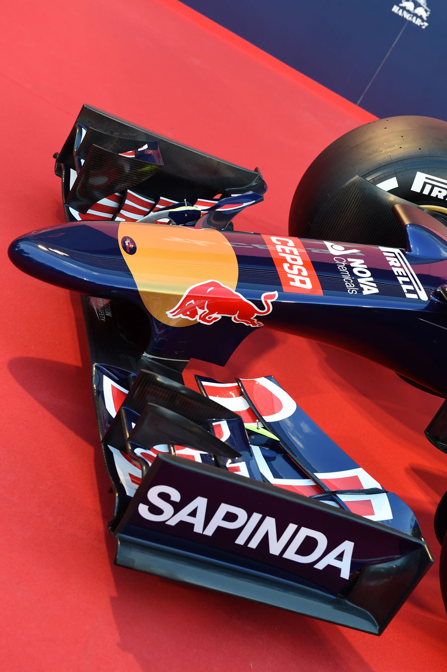 The nose and front wing of the Toro Rosso STR10