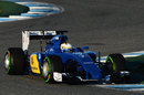 Marcus Ericsson puts the C34 through its paces on Sunday morning