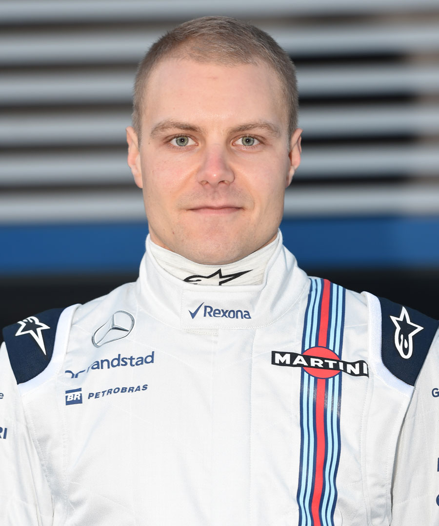 Valtteri Bottas poses for the cameras in his 2015 overalls