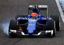Felipe Nasr snatches a brake in the Sauber C34
