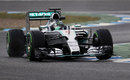 Nico Rosberg navigates through some twisty corners on intermediate tyres