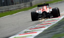 Sparks fly from Jules Bianchi's Marussia