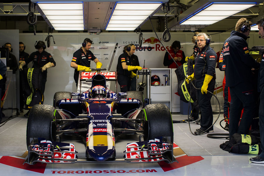 Max Verstappen prepares to head out in the Toro Rosso