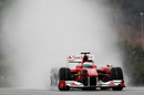 Fernando Alonso in the wet