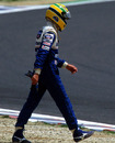 Ayrton Senna walks away from his first corner accident