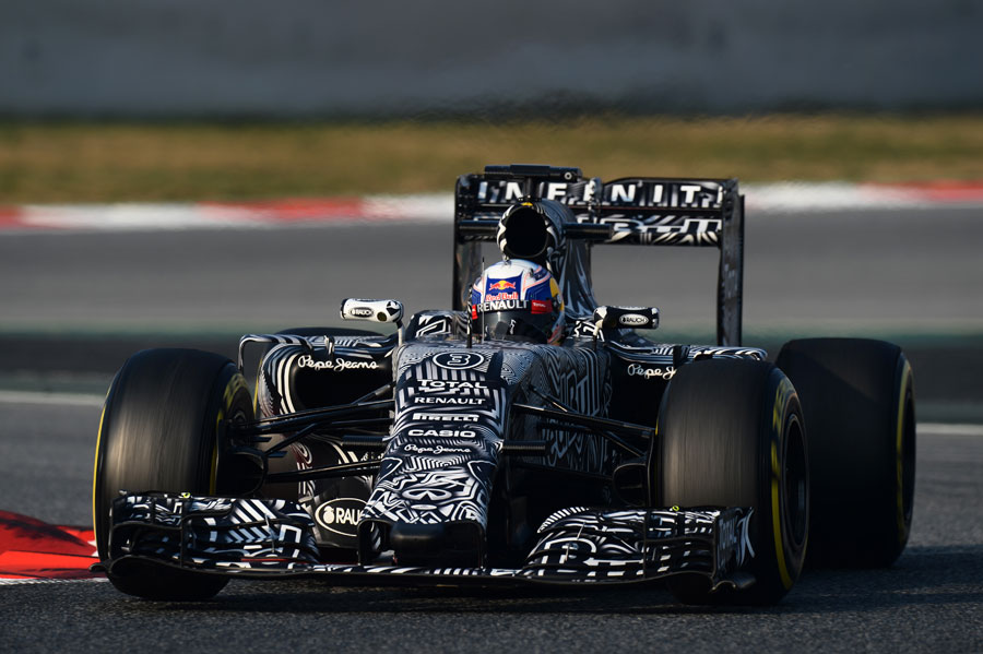 Daniel Ricciardo on track in the Red Bull on Friday morning