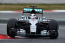 Lewis Hamilton rounds a bend in the Mercedes W06 Hybrid