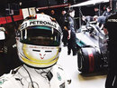 Lewis Hamilton posts a selfie from the garage just before another stint in the car
