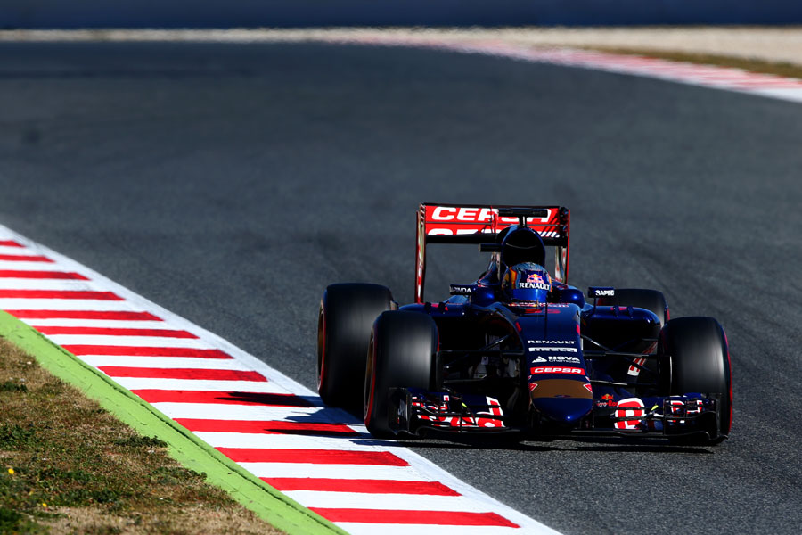 Carlos Sainz Jr on track in the Toro Rosso