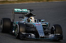 Lewis Hamilton on track in the W06 Hybrid on Thursday morning
