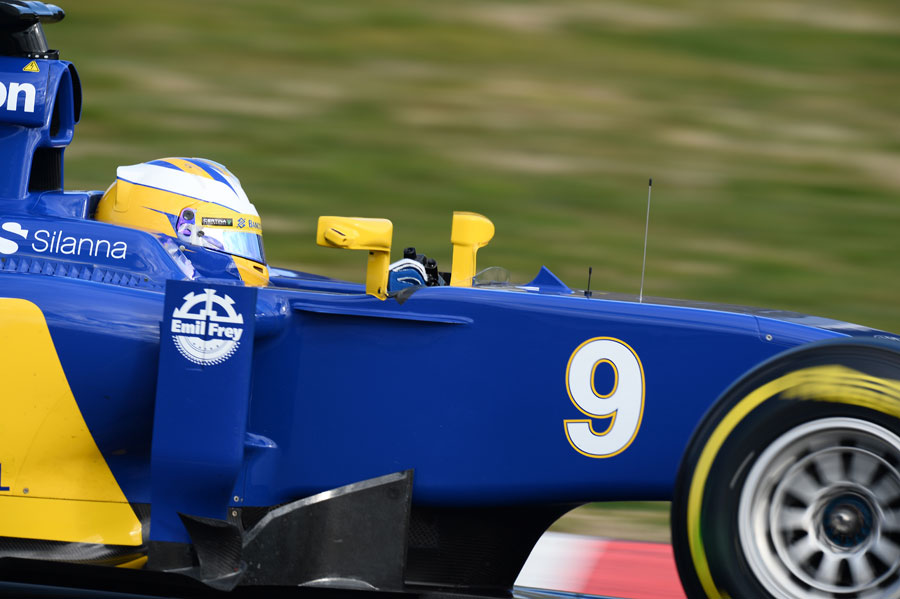 Marcus Ericsson on track in the Sauber on Thursday morning