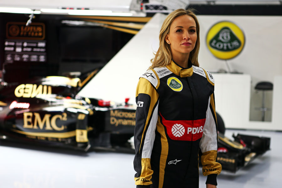 New Lotus development driver Carmen Jorda poses for a promotional picture