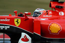 Kimi Raikkonen at the wheel of the Ferrari