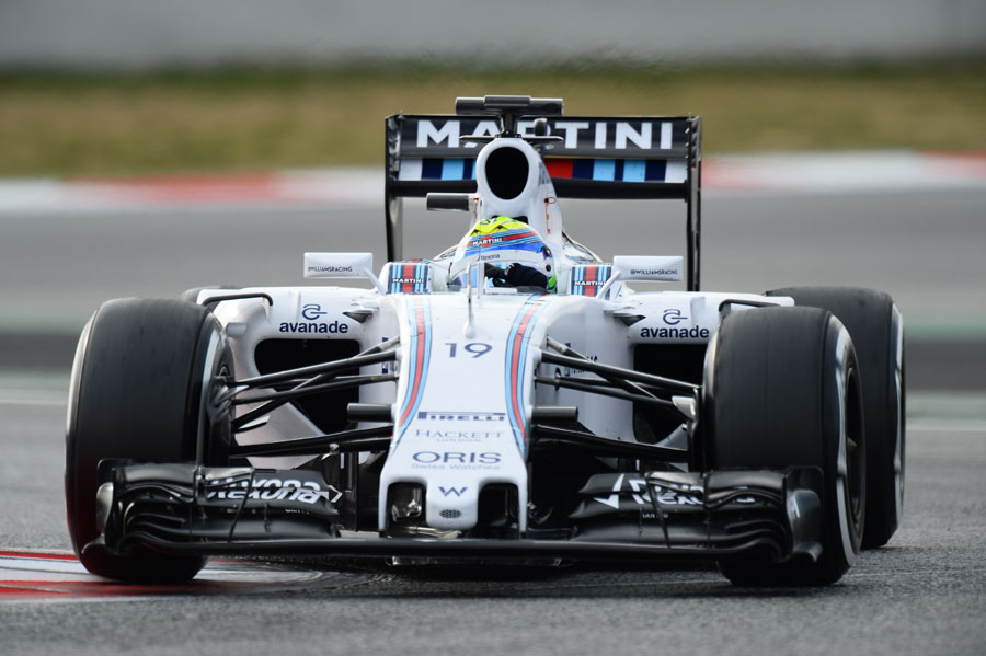 Felipe Massa putting the medium tyres through their paces in his Williams