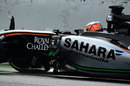 A side on view of Nico Hulkenberg in the 2015 Force India