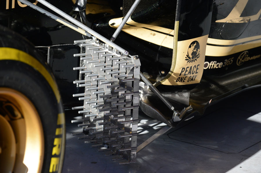 An aero sensor on the side of Romain Grosjean's Lotus