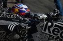 Daniel Ricciardo in the cockpit of the Red Bull 