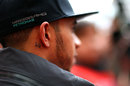 Lewis Hamilton speaks to the media after the session