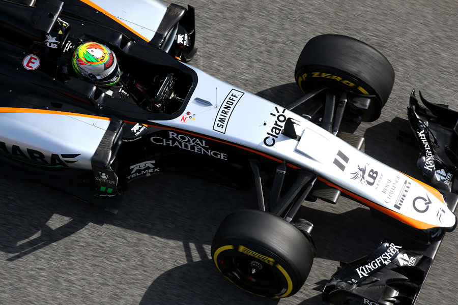 Sergio Perez at the wheel of the VJM08