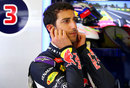 Daniel Ricciardo looks on in the Red Bull garage