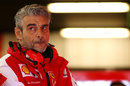 Ferrari team boss Maurizio Arrivabene in the garage