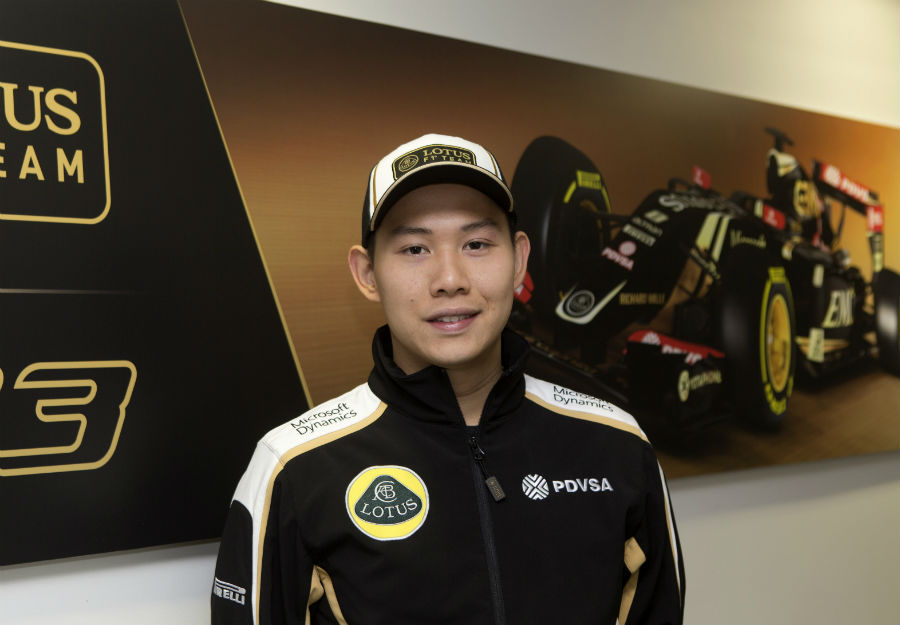 Adderly Fong poses for a photograph after being named Lotus development driver